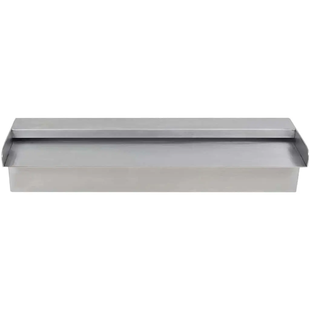 Rectangular Waterfall Fountain 45cm Stainless Steel Silver Water Feature