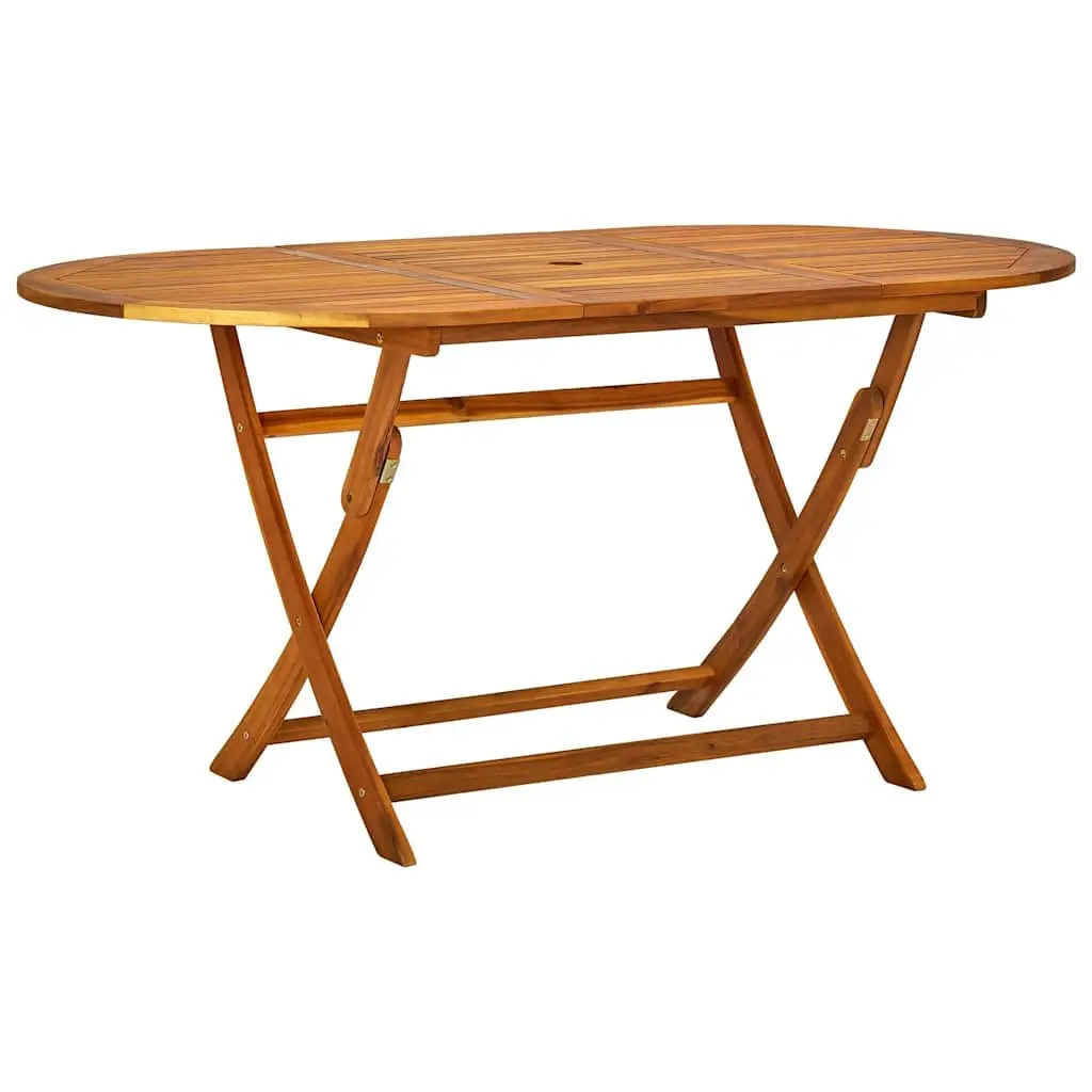 Outdoor Dining Set 7 Piece Acacia Wood Table Folding Chairs Garden Patio