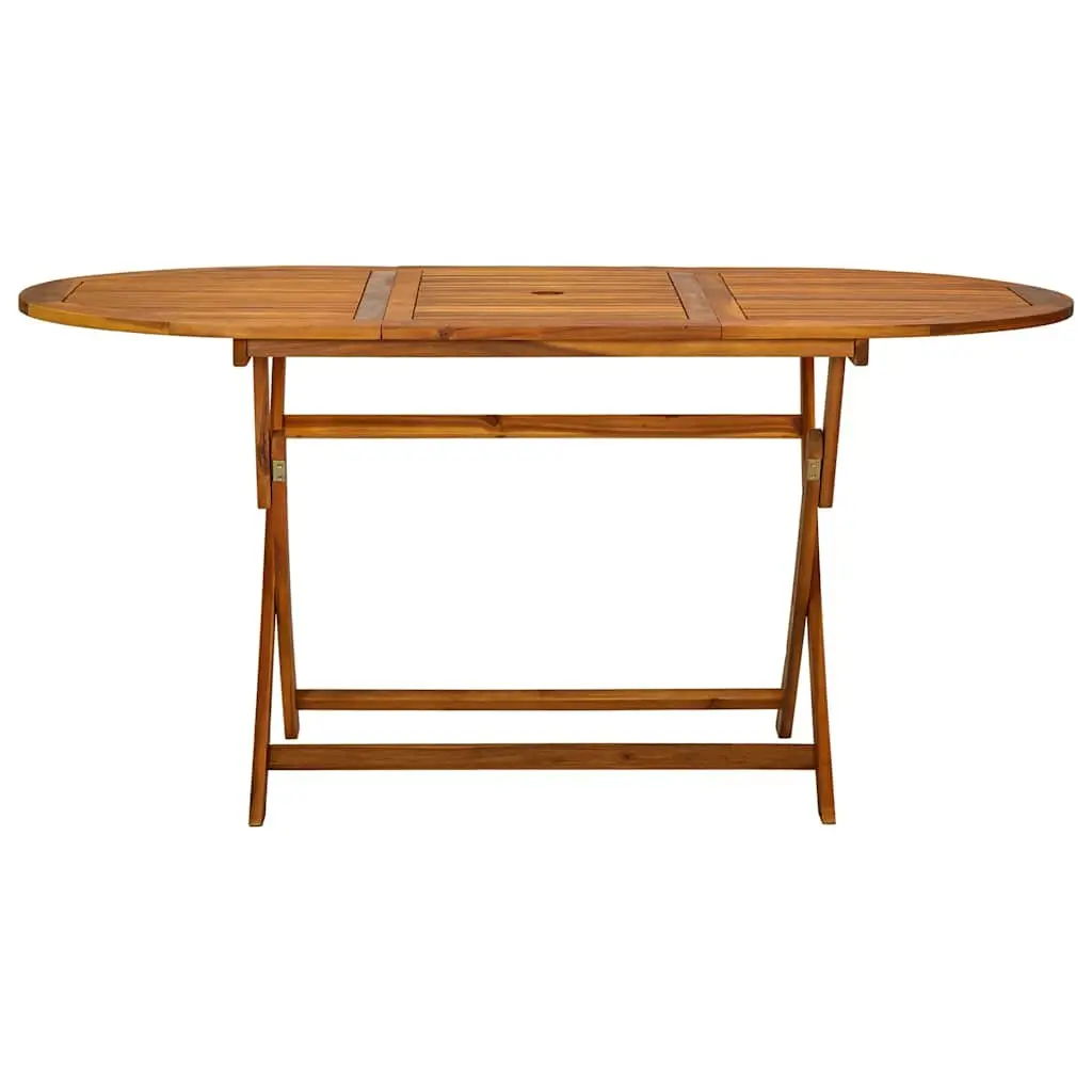 Outdoor Dining Set 7 Piece Acacia Wood Table Folding Chairs Garden Patio