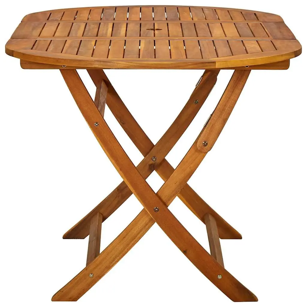 Outdoor Dining Set 7 Piece Acacia Wood Table Folding Chairs Garden Patio