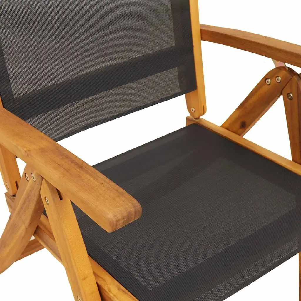 Outdoor Dining Set 7 Piece Acacia Wood Table Folding Chairs Garden Patio