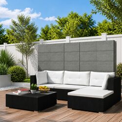 5 Piece Garden Lounge Set Outdoor Patio Rattan Sofa with Cushions Black