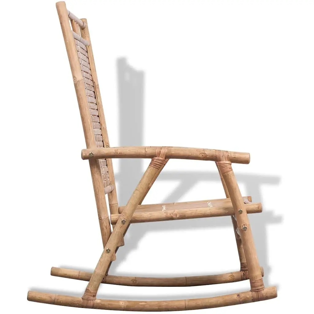 Bamboo Rocking Chair Brown Indoor Outdoor Relaxation Furniture