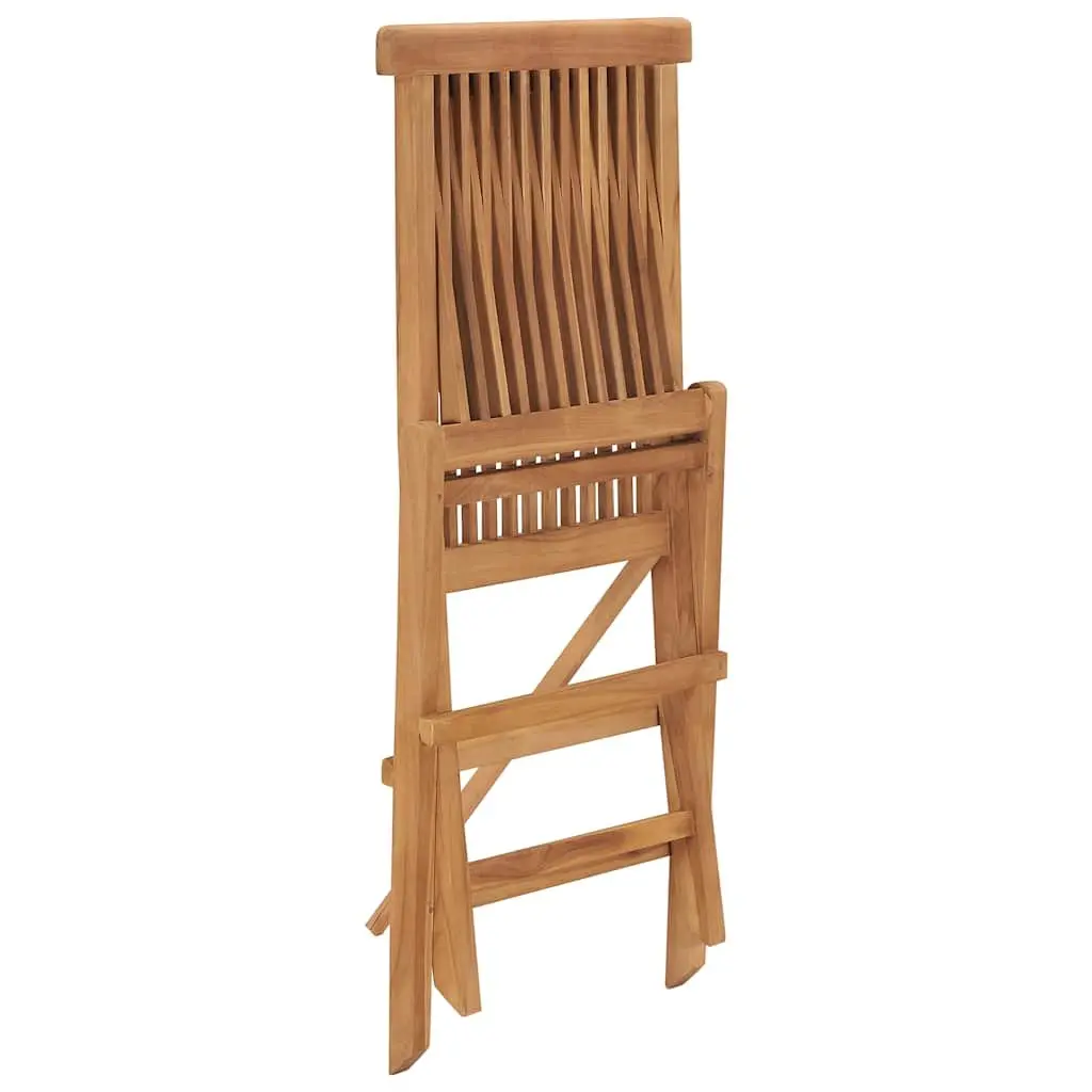 Folding Garden Chairs Lightweight Teak Wood Brown 2 Piece Outdoor Seating