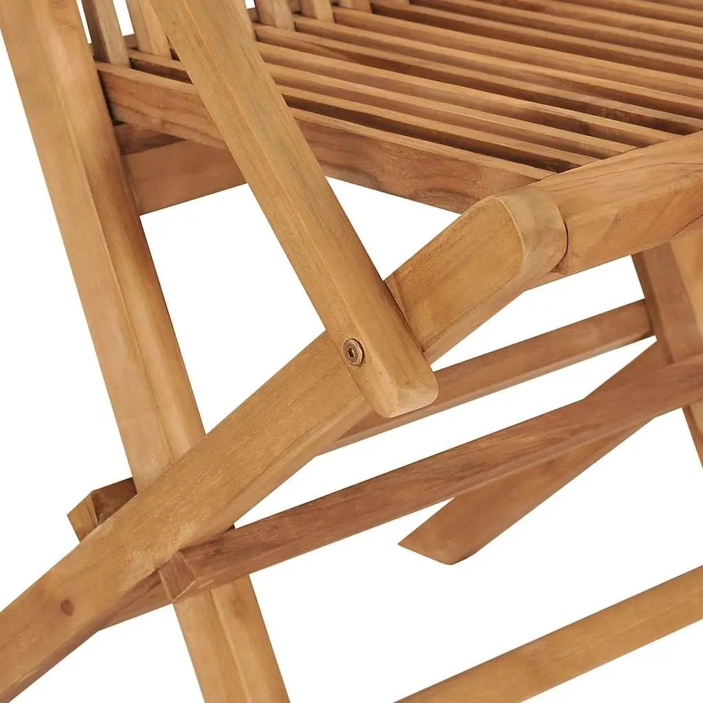 Outdoor Folding Garden Chairs Set 2 pcs Teak Wood Patio Seating Lightweight