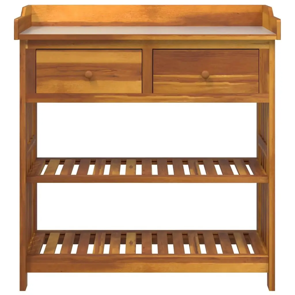 Garden Cabinet Solid Acacia Wood Outdoor Storage Furniture Brown 93 x 41.5 x 98cm