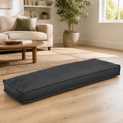 Cushion Anthracite 120 x 40 x 8 cm Oxford Fabric Indoor Outdoor Sofa Chair Seat