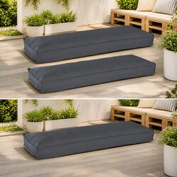 Pallet Cushion Set 2 pcs Anthracite 120 x 40 x 8 cm Outdoor Garden Seating