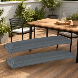 Pallet Cushion Set 2 Pieces Outdoor Garden Terrace Seating Anthracite 150x40x8cm