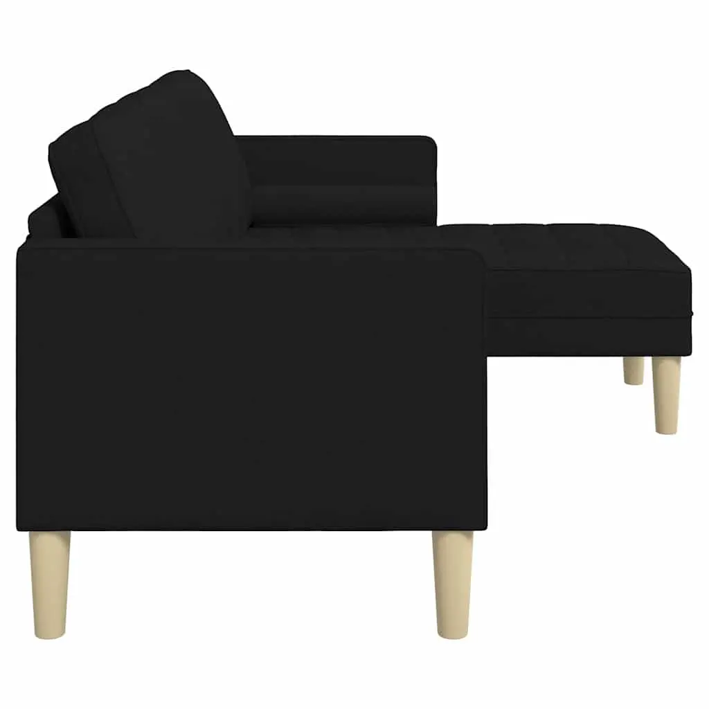Modular Sofa Set Black Polyester Fabric Modern Living Room Couch