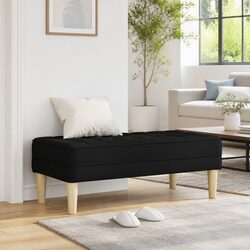 Modern Bench Ottoman with Cushion Black 113 x 57 x 39 cm Seating Furniture