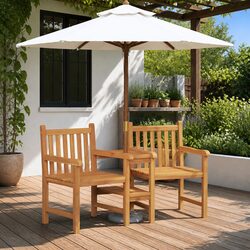 Outdoor Chair Garden Furniture Brown Teak Wood Patio Seating Relaxing Lounging