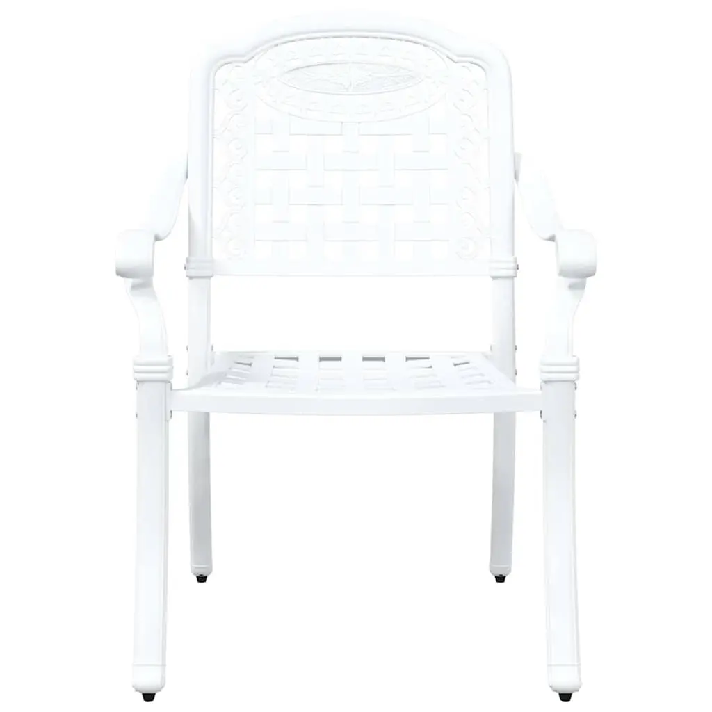 Outdoor Garden Chair 2 Pieces White 55 x 56.5 x 91cm Vintage Style Seating