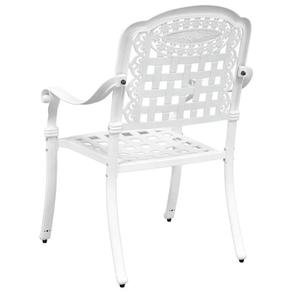 Outdoor Garden Chair 2 Pieces White 55 x 56.5 x 91cm Vintage Style Seating
