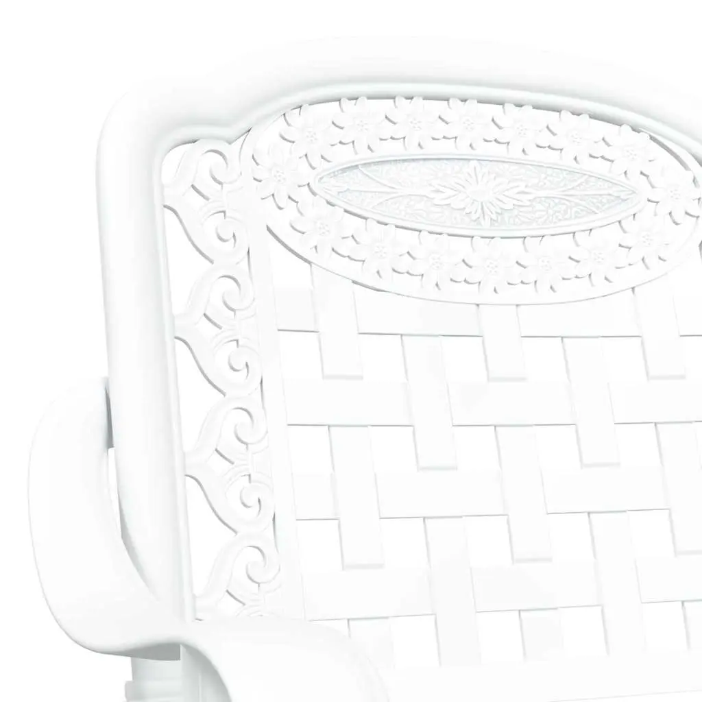 Outdoor Garden Chair 2 Pieces White 55 x 56.5 x 91cm Vintage Style Seating