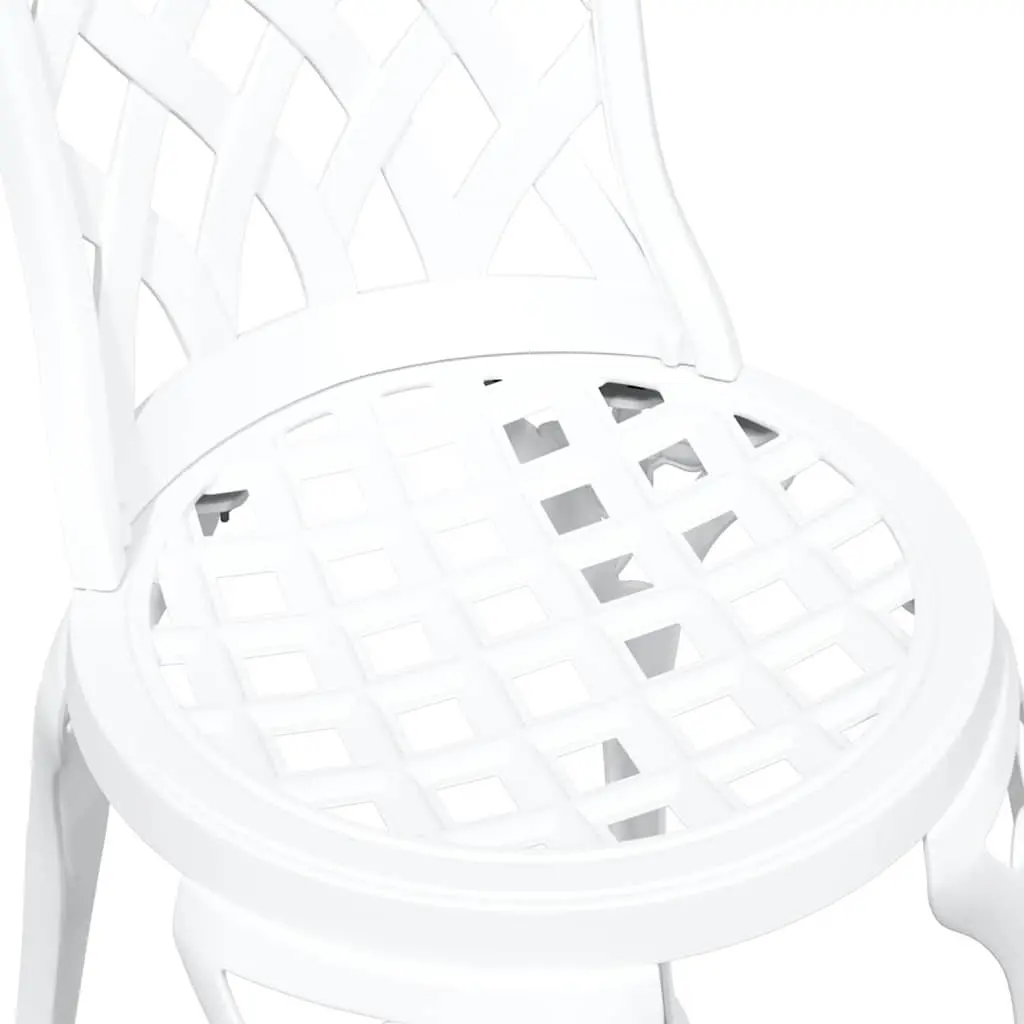Outdoor Garden Chair Aluminium Frame 39 x 40 x 87cm White 2 pcs
