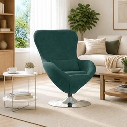 Egg Chair Swivel Lounge Armchair Modern Velvet Upholstered Living Room Furniture