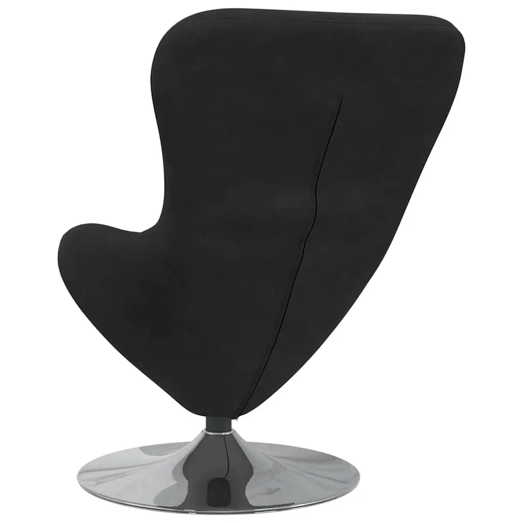 Egg Chair 360 Degree Swivel Base Black Velvet Lounge Armchair Modern