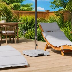 Parasol Base Grey 41 x 41 x 37 cm Granite Outdoor Umbrella Stand Garden Patio