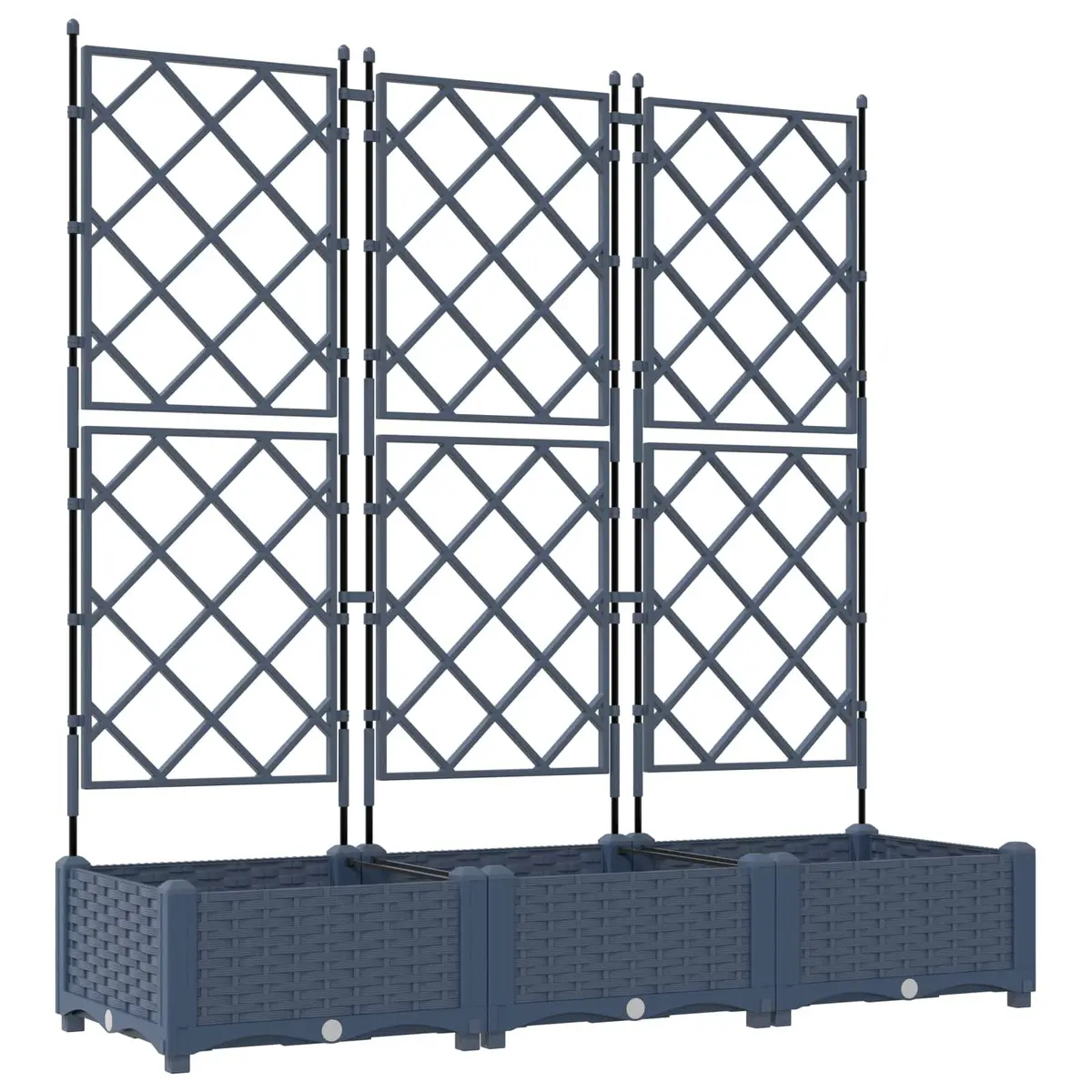 Garden Planter Polypropylene 120x40x125.5cm Grey 3 Piece Set