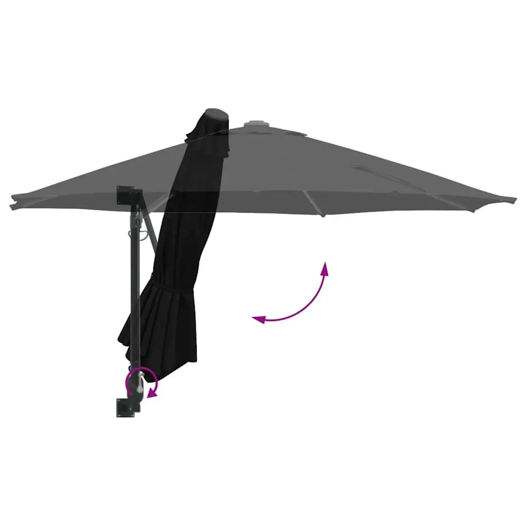 Garden Parasol Cantilever Sunshade Black Polyester 248x248x148 cm