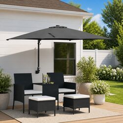 Garden Parasol Outdoor Umbrella Anthracite 248.5cm Patio Shade Tilt Crank
