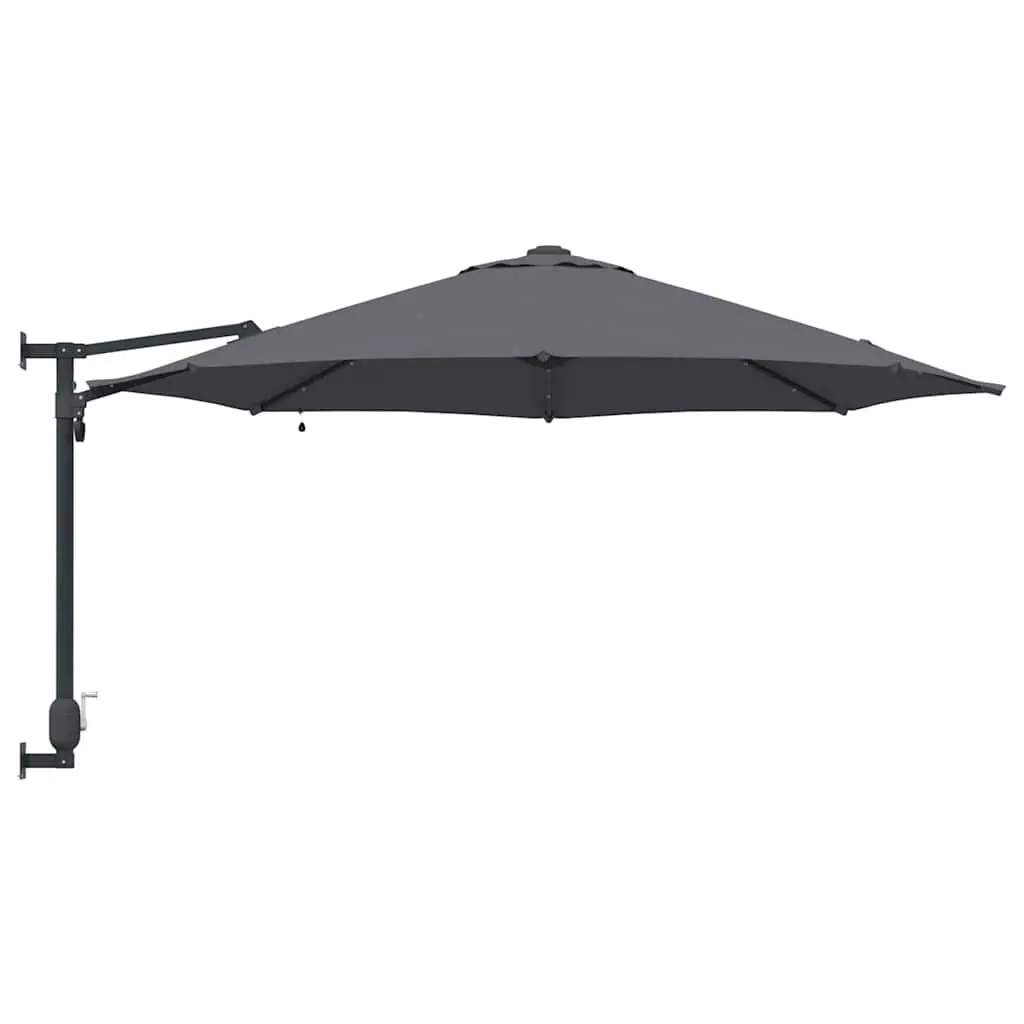 Garden Parasol Manual Adjustable Tilt Anthracite Square Canopy with Solar-powered LED Lights