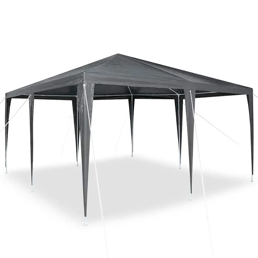 Party Tent Anthracite Rectangular Outdoor Garden Gazebo 400 x 400 x 266 cm Polyethylene Cover Steel Frame