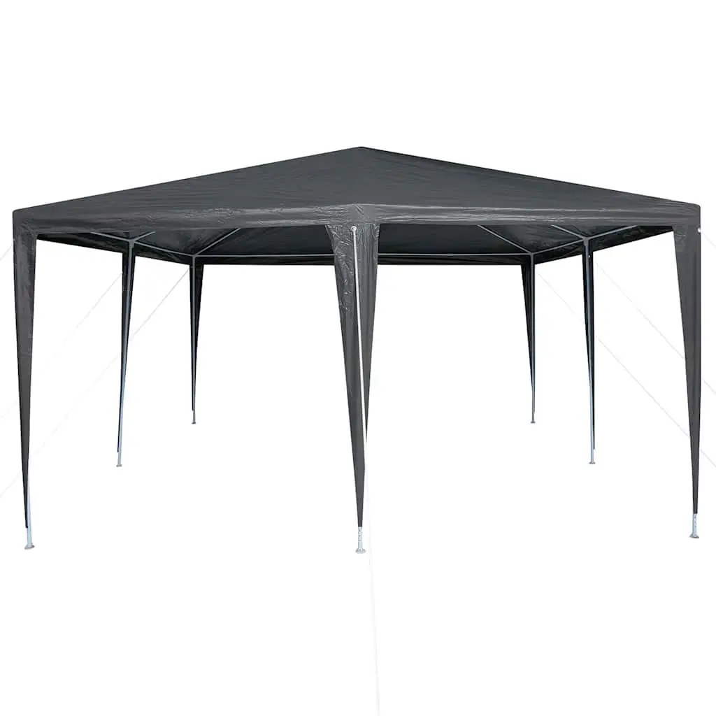 Party Tent Anthracite Rectangular Outdoor Garden Gazebo 400 x 400 x 266 cm Polyethylene Cover Steel Frame