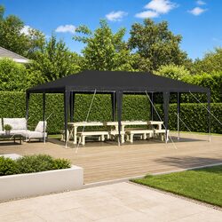 Party Tent Anthracite 600x400x266cm Rectangular Outdoor Garden Canopy Gazebo