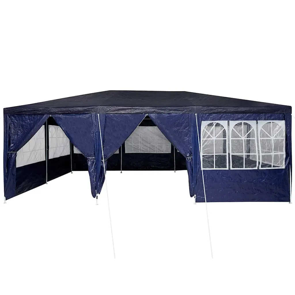 Party Tent Blue Outdoor Canopy Gazebo 600 x 400 x 266 cm with Removable Sidewalls