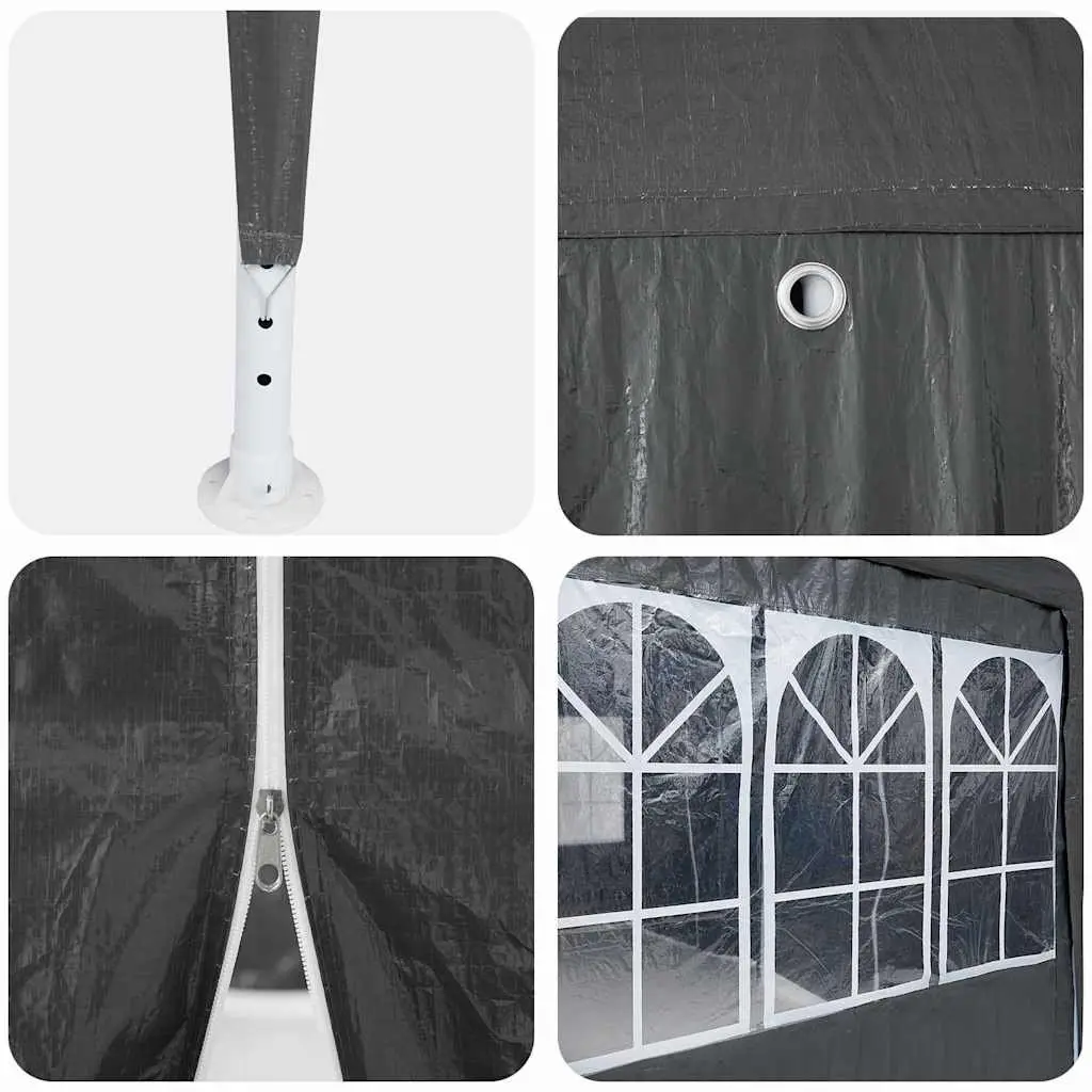 Party Tent Removable 600 x 400 x 266 cm Anthracite Outdoor Canopy Gazebo