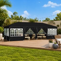 Party Tent Anthracite 800 x 400 x 266 cm Outdoor Canopy Gazebo Polyethylene