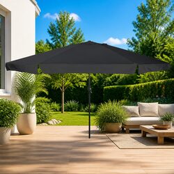 Garden Parasol Outdoor Umbrella Sunshade Anthracite 394x394x248cm Patio Shade