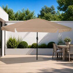 Garden Parasol Outdoor Sunshade 394 x 394 x 248 cm Taupe Patio Shade