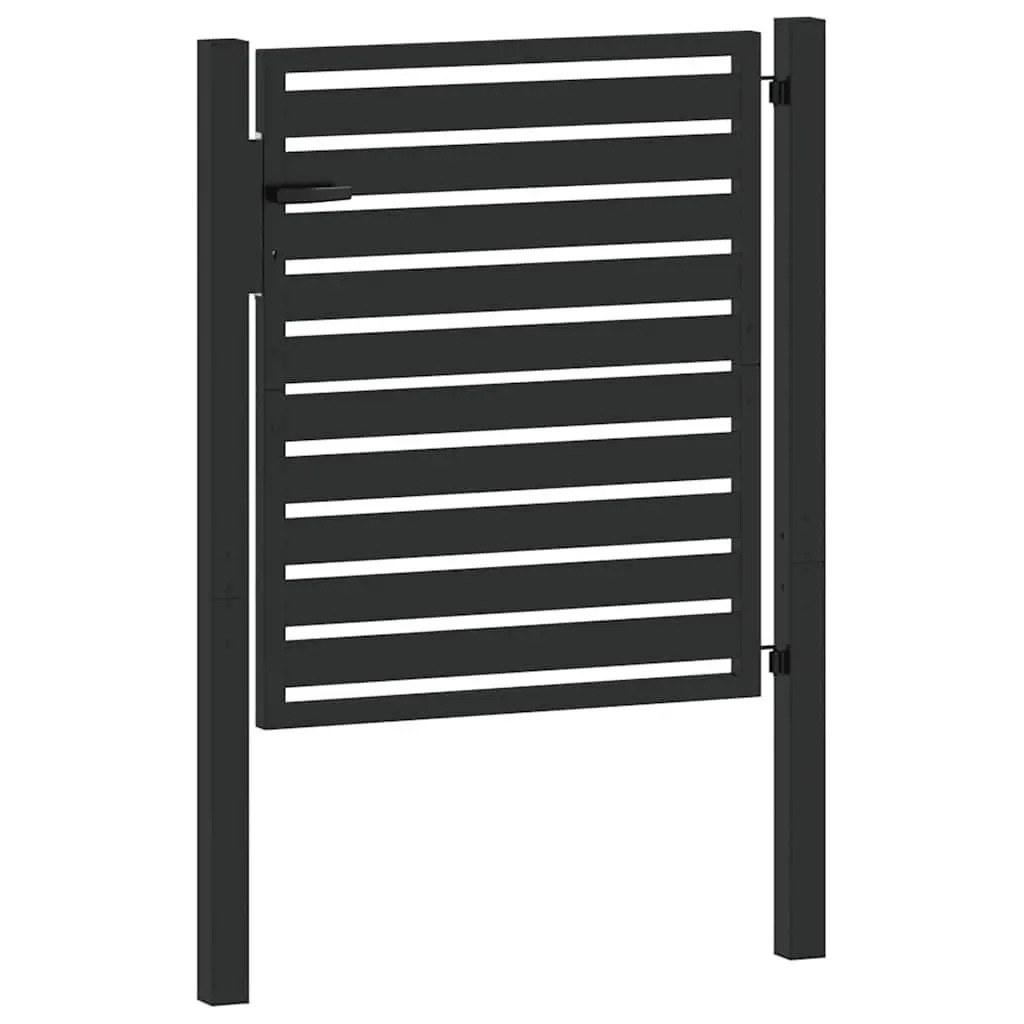 Garden Gate Lockable Aluminium 100x100cm Black Outdoor Patio