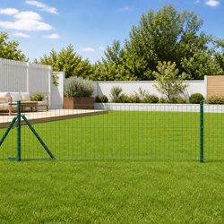Embedded Fence Post 13 Pieces Green Powder-Coated Steel Garden Boundary Marker