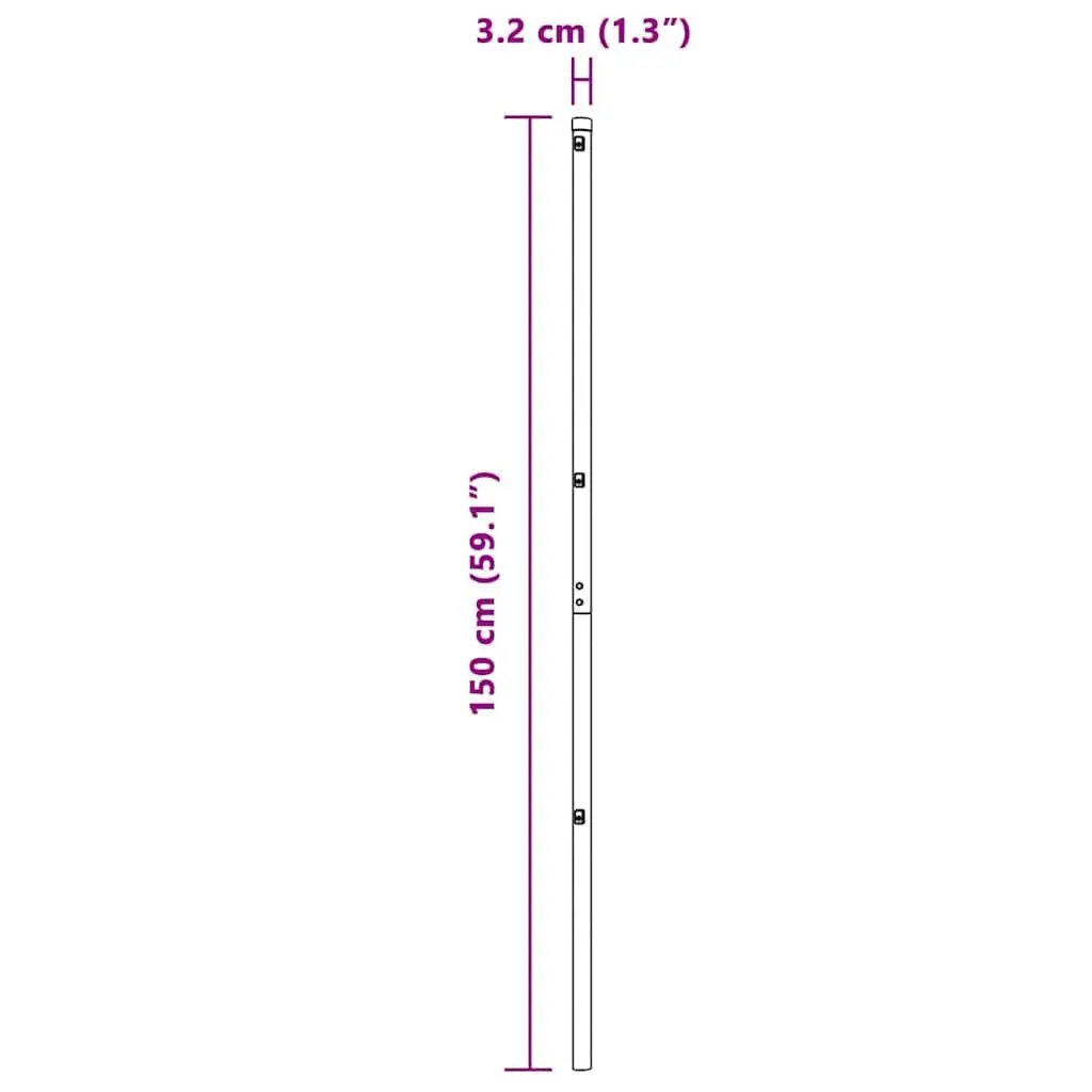 Embedded Fence Post Green Powder-Coated Steel 13 Piece Garden Terrace Boundary