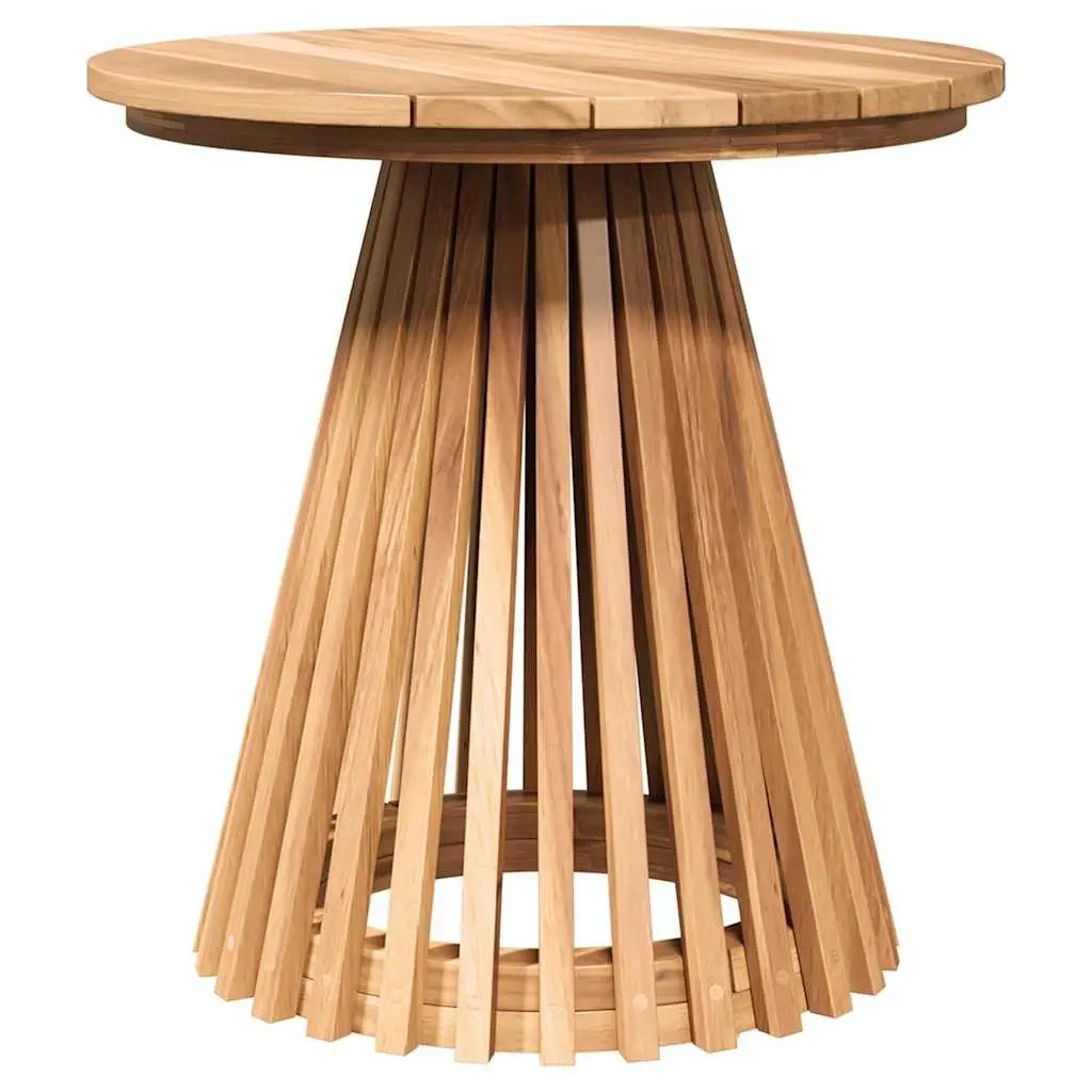 Outdoor Side Table Solid Teak Wood Brown Round 50x50x49.5cm