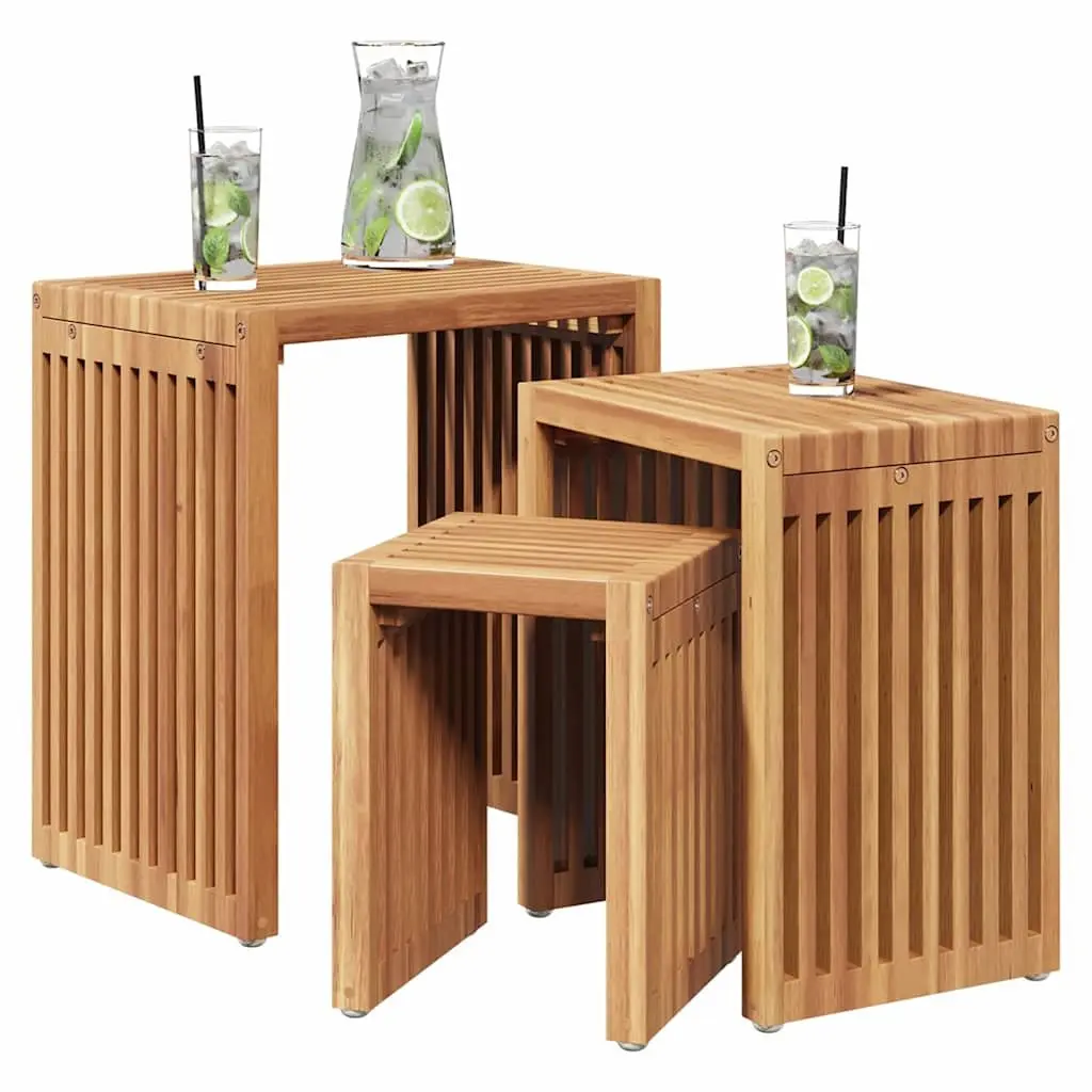 Garden Side Table Solid Teak Wood Modern 33x44.5x51cm Brown