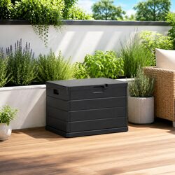 Garden Storage Box Anthracite 77.5 x 54.5 x 53 cm Outdoor Indoor Organiser