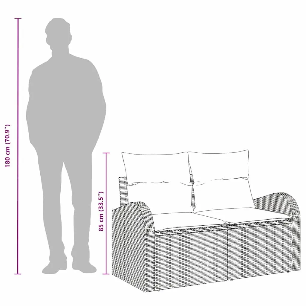 Garden Sofa Outdoor Seating Grey Poly Rattan Modern Lounge
