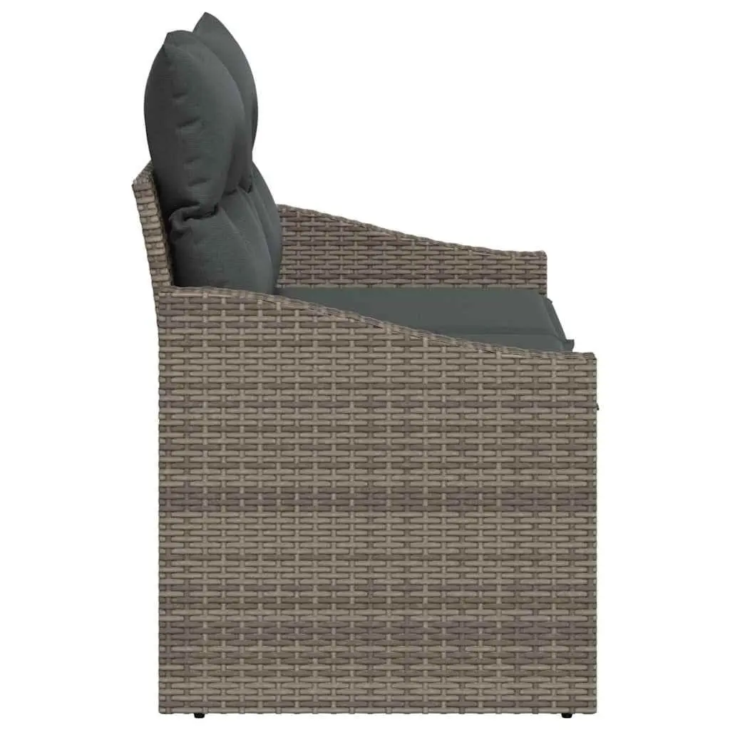 Modular Outdoor Garden Sofa Poly Rattan Grey 123x62x69cm