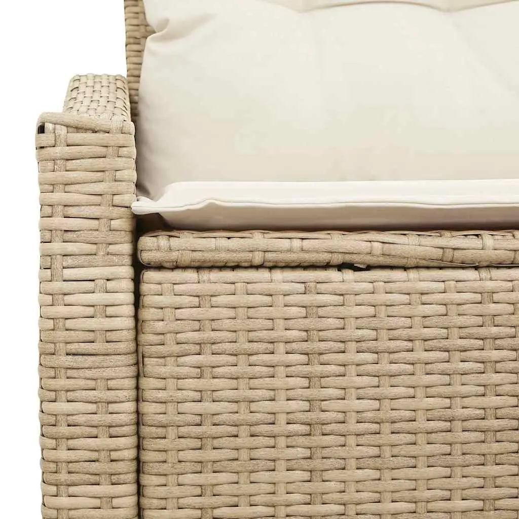 Modular Outdoor Garden Sofa Poly Rattan Beige Patio Seating Lounge Couch
