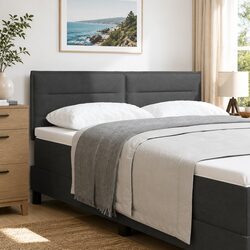 Headboard Light Grey 160 cm Modern Height-Adjustable Bedroom Furniture Padded