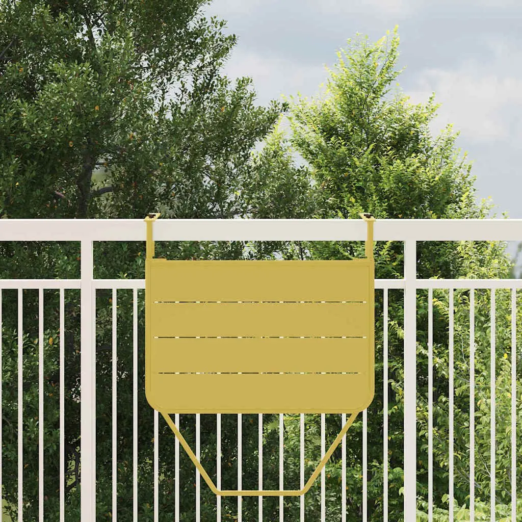 Hanging Balcony Table Foldable Steel 60 x 39 cm Gold