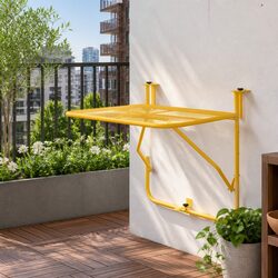 Hanging Balcony Table Foldable Outdoor Furniture Steel Garden Terrace Patio Desk