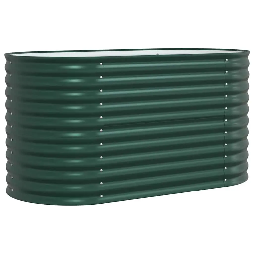 Raised Garden Bed Steel Outdoor Planter Box 160 x 80 x 81 cm Green