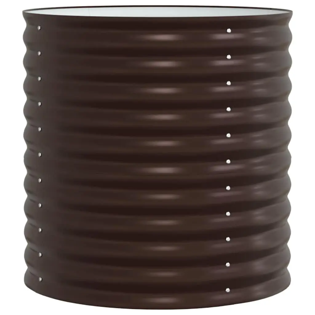 Raised Bed Planter Steel Durable Brown 80x80x81cm Outdoor Gardening
