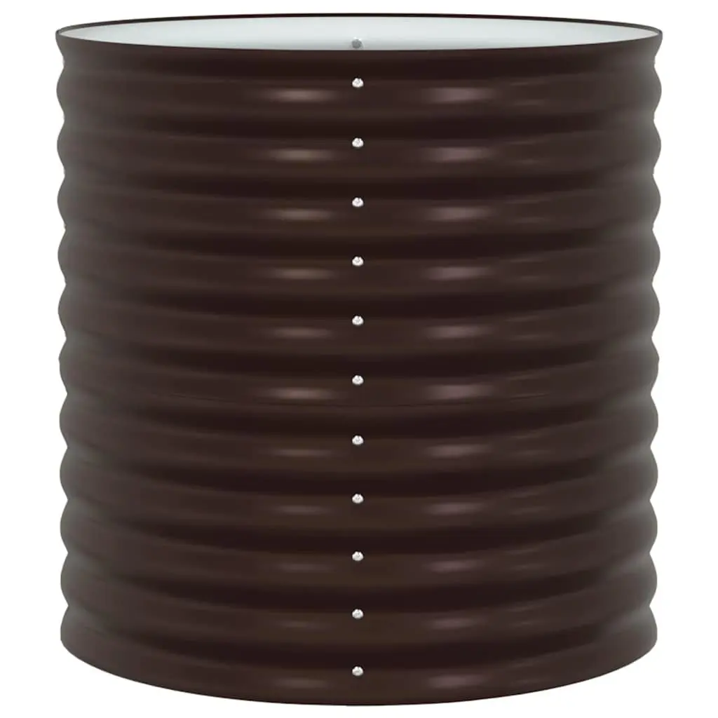 Raised Bed Planter Steel Durable Brown 80x80x81cm Outdoor Gardening